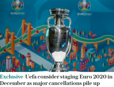 曝欧足联考虑延期欧洲杯至12月 不影响明夏世俱杯